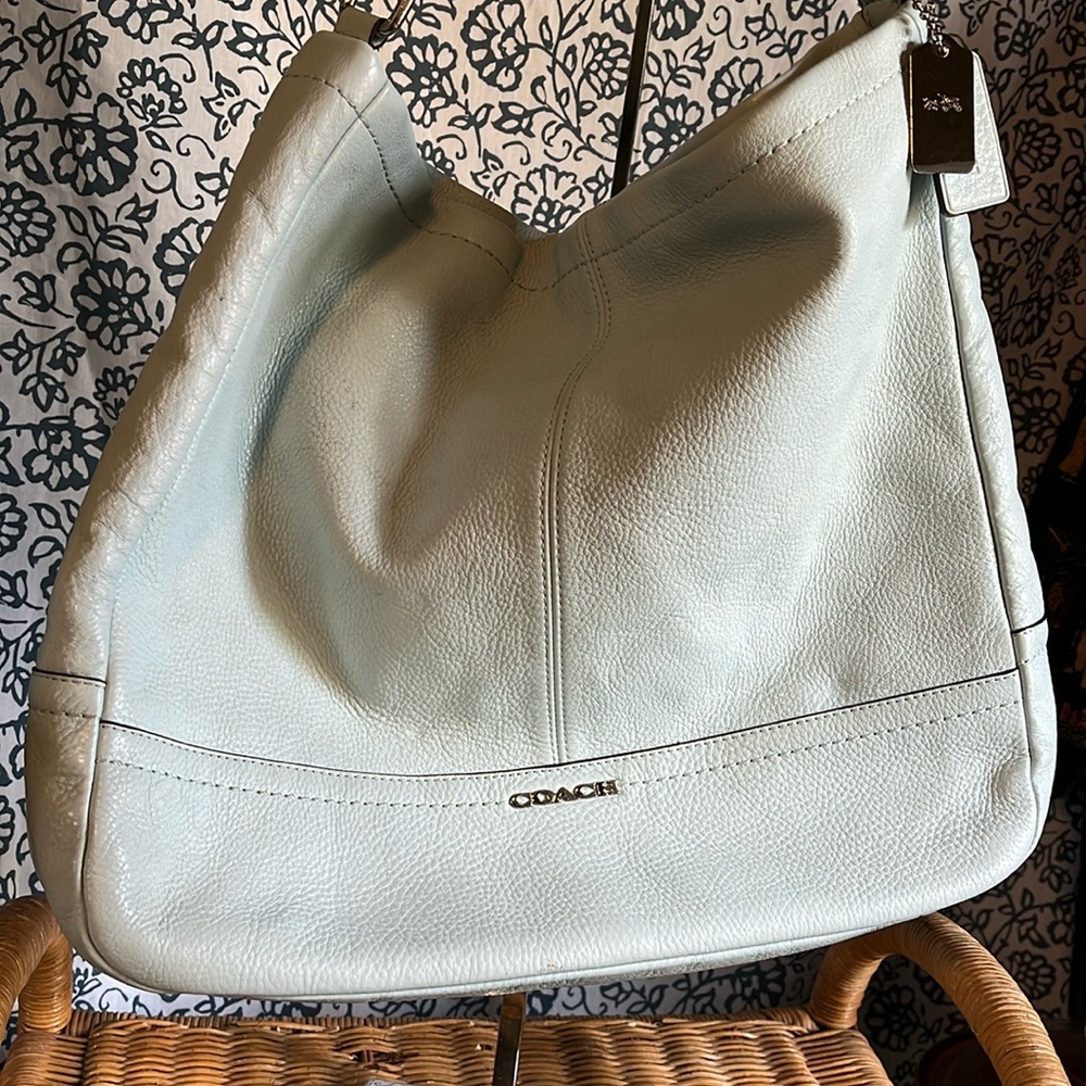 COACH light aqua shoulder bag